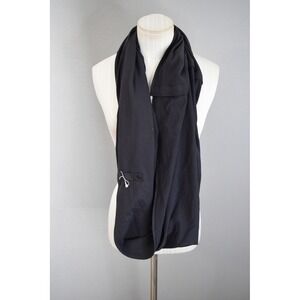 Lululemon Vinyasa Black Scarf With Hidden Zipper Pocket Infinity Travel